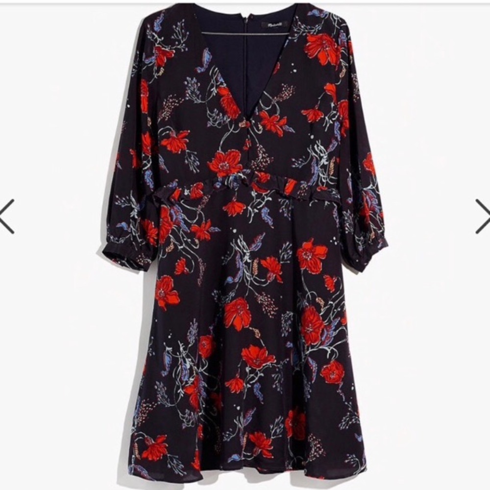 Floral silk Madewell dress